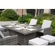 preview thumbnail 6 of 5, 9-Piece Patio Wicker Rectangle Firepit Table with Chairs and Ottomans