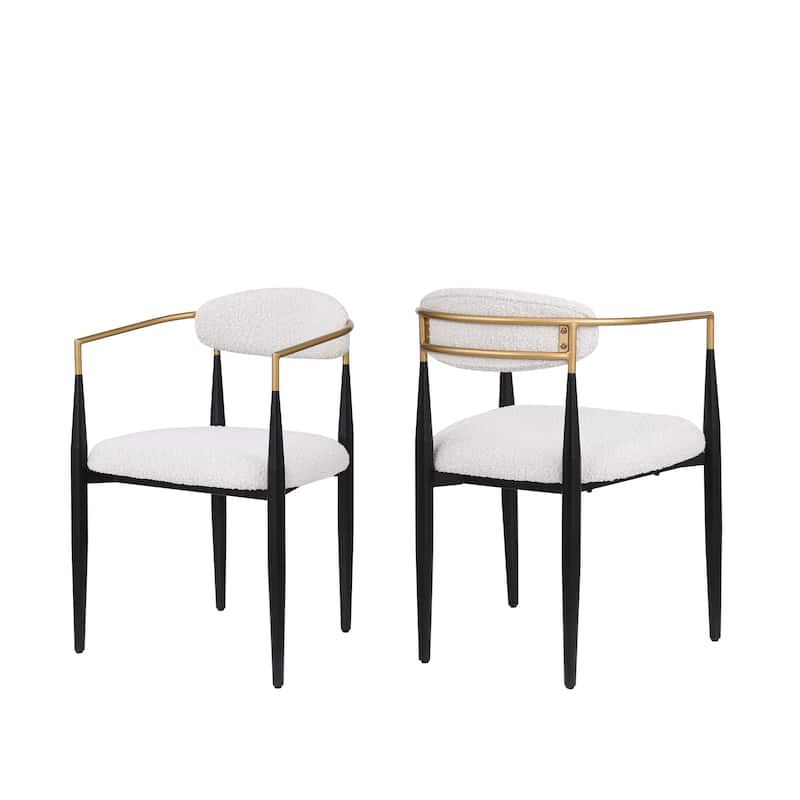 Modern Industrial Elmore Upholstered Dining Chairs (Set of 2) with Iron Frame by Christopher Knight Home
