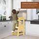 preview thumbnail 3 of 5, Toddler Standing Tower Kitchen Step Stool for Kid's Adjustable Height Learning Stool - Natural Wood
