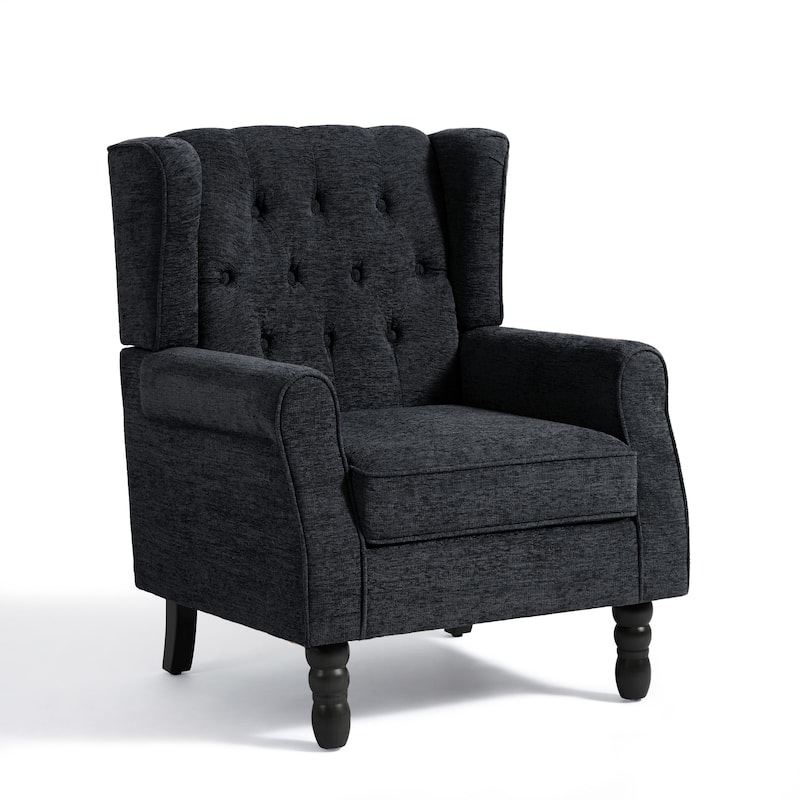 Modern Button Tufted Wingback Accent Chair Upholstered Armchair