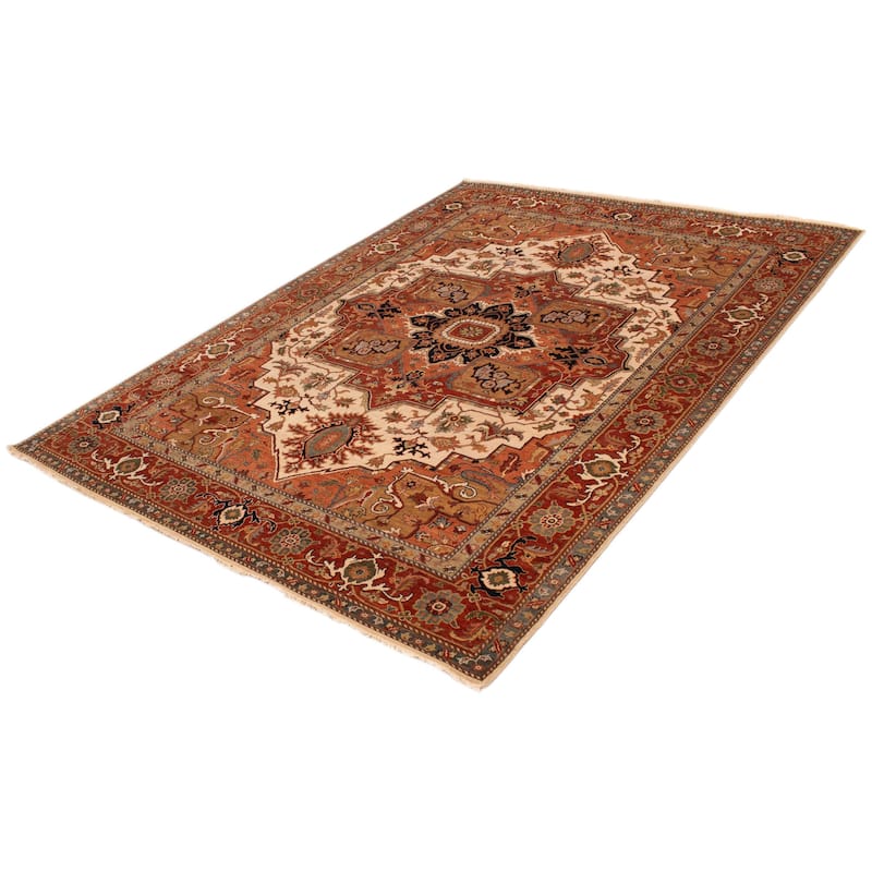ECARPETGALLERY Hand-knotted Jules Sultane Ivory Wool Rug - 8'9 x 12'0
