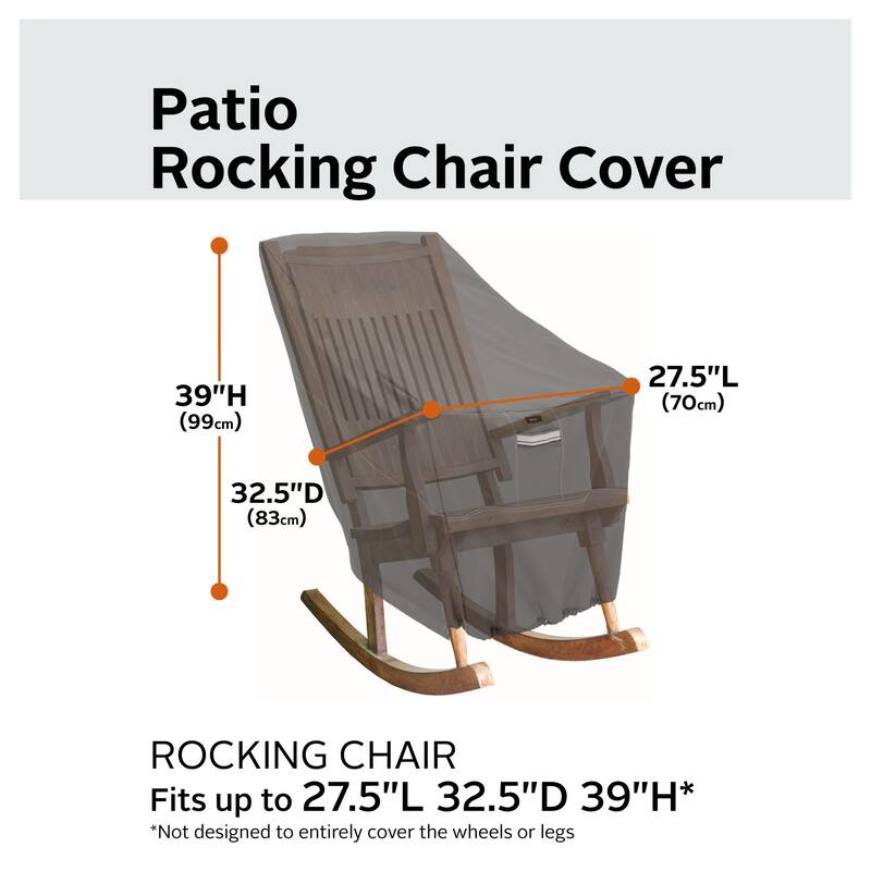 Classic Accessories Ravenna Water-Resistant 27.5 Inch Patio Rocking Chair Cover