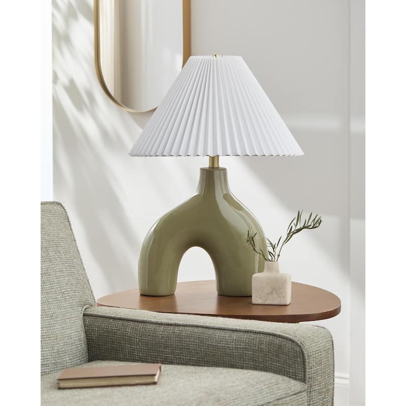 Livabliss Solara Traditional Accent Table Lamp - Green/White