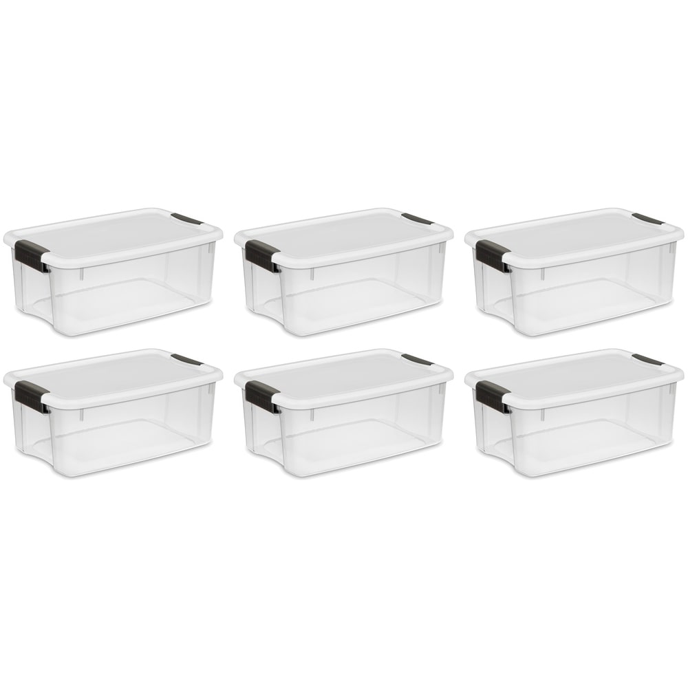 Life Story Tub Basket 6.6 Gallon Plastic Storage Tote Bin with Handles (6 Pack)