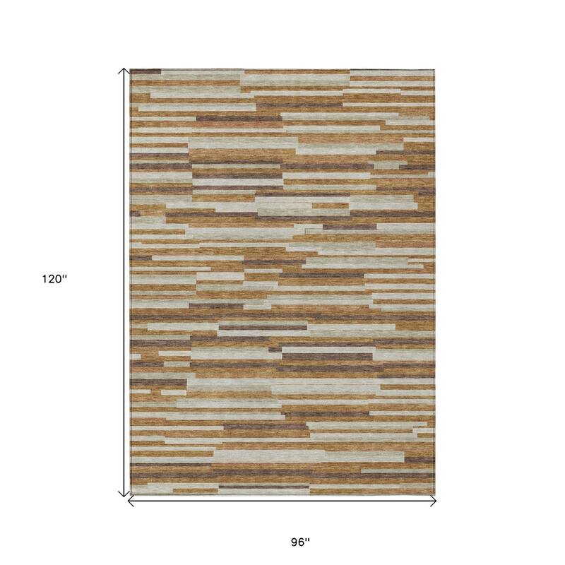 HomeRoots Striped Transitional Rectangle Outdoor Rug