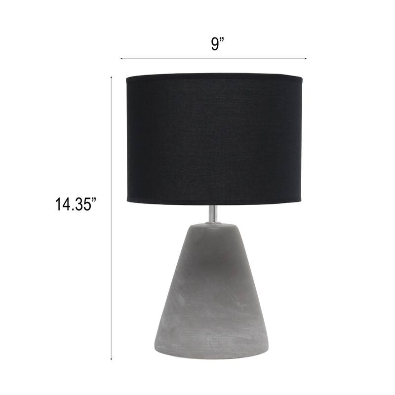 Tapered Concrete Table Lamp with Drum Shade - 14.25" - Black