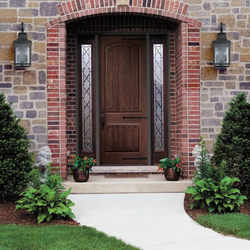 Large Outdoor Black Exterior Wall Lantern Sconce with Glass Shade