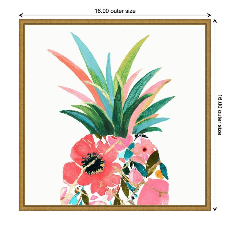 Pina Colada (Floral Pineapple) by Eva Watts Framed Canvas Art