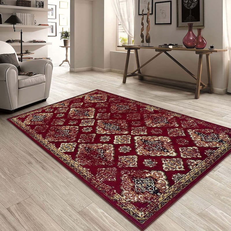 Superior Mayfair Distressed Damask Traditional Indoor Area Rug