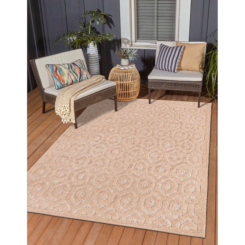 Outdoor Haversham Collection Area Rug - Beige - 5'3"x8'
