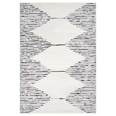 Mulan White Moroccan Power-Loom Area Rug 2' x 3'
