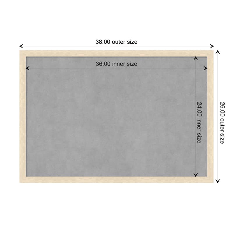 Amanti Art Woodgrain Stripe Blonde Framed Magnetic Board - Board Size 36x24