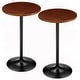 preview thumbnail 15 of 31, Glitzhome 39.5"H Modern Bistro Walnut Top Round Pub Bar Table