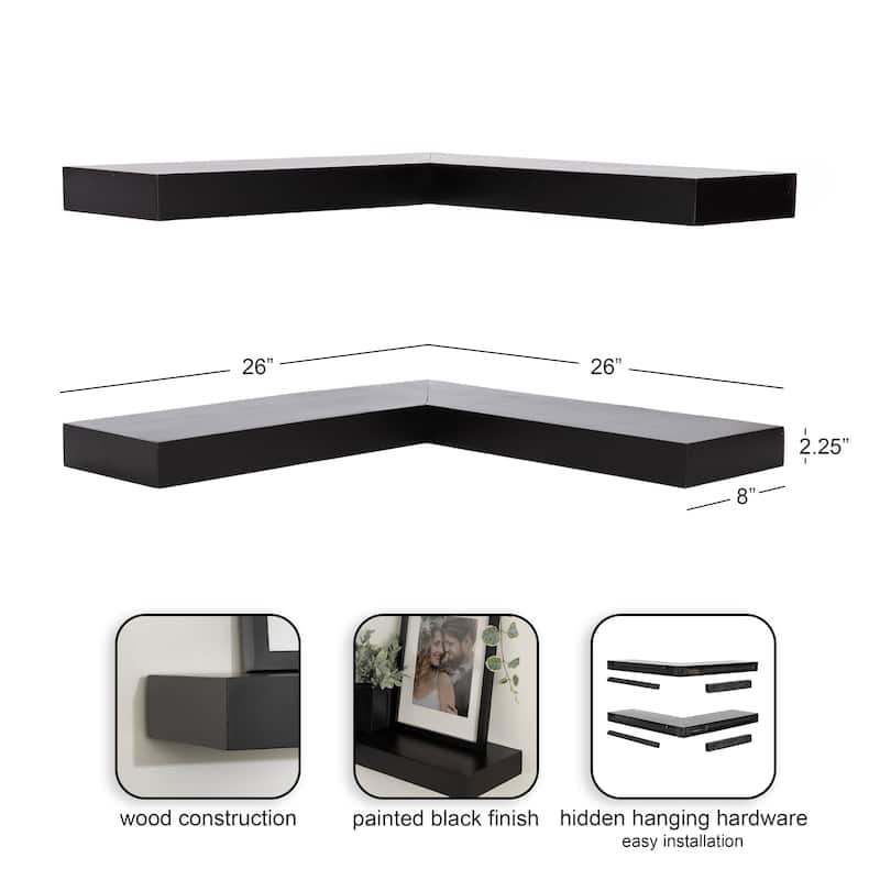 Kate and Laurel Havlock Wood Shelf Set