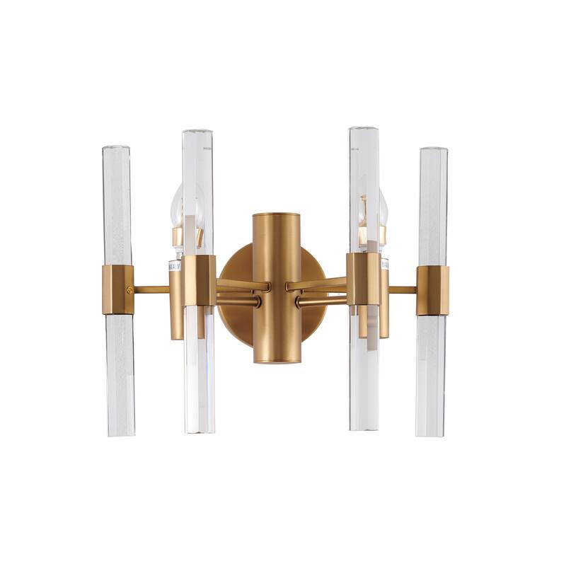 Brass Metal Wall Sconce with Crystal Rod Bed Bath & Beyond 26457202