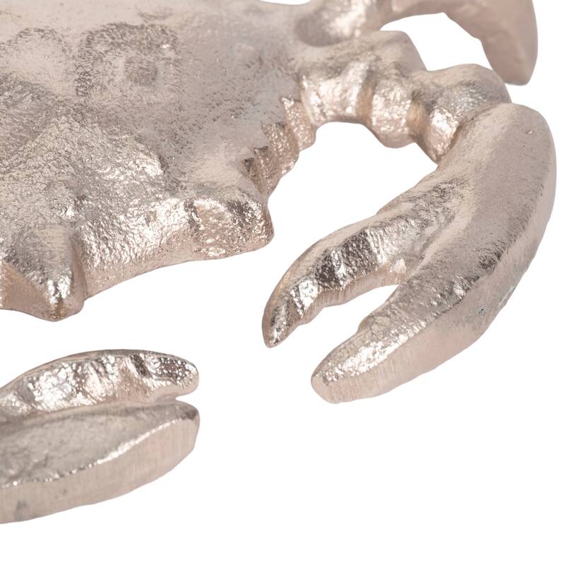 Sagebrook Home 7" Metal Contemporary Decorative Coastal Beach Ocean Crab Statue Table Decor
