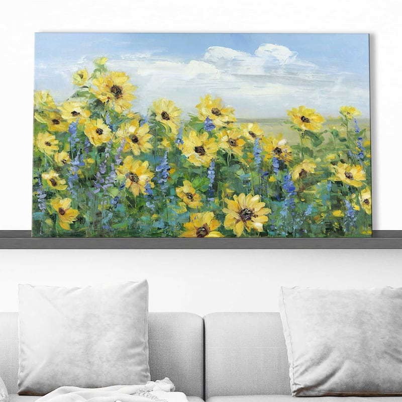 "Sunflower Fields Forever " by Sally Swatland Print on Canvas