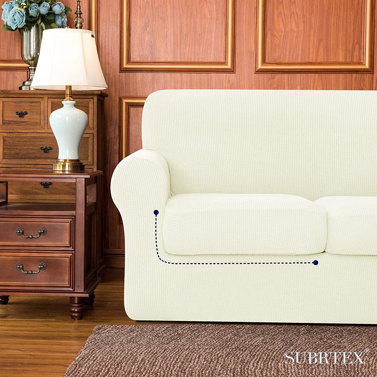 Subrtex Stretch Loveseat Slipcover Cover with 2 Separate Cushion Cover