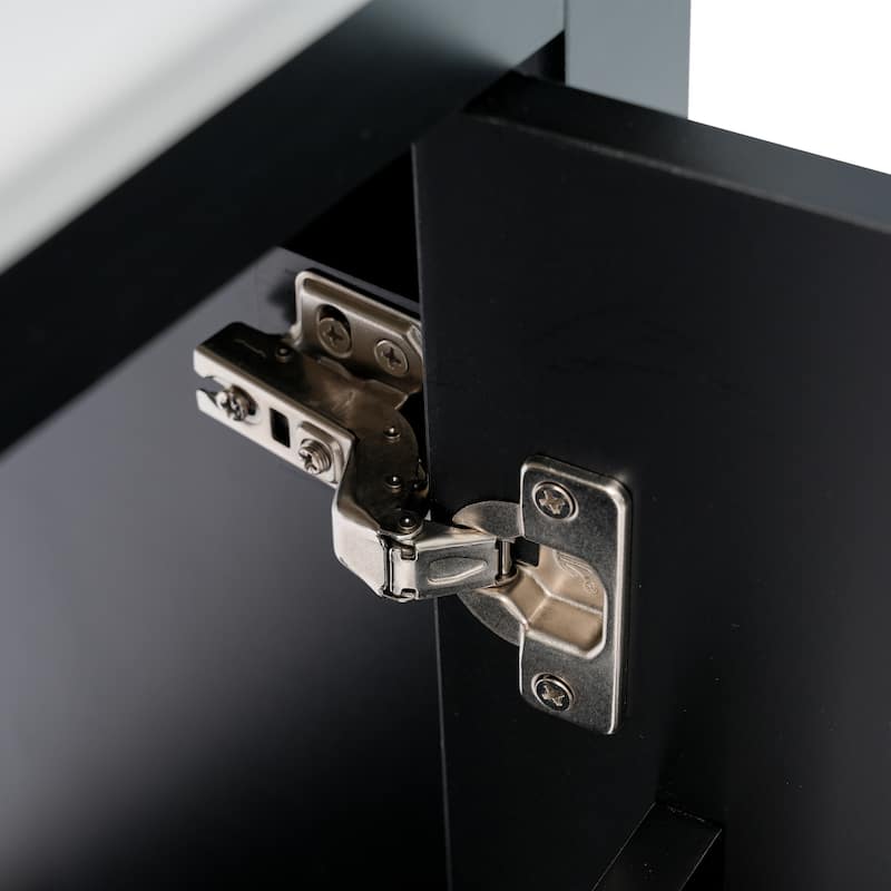 Bathroom Vanity with Sink, Small Bathroom Cabinet with Storage Racks, Single Basin Vanity Set with Soft-Close Door