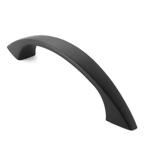 Solid Curved Arch Matte Black 3" Hole Centers Cabinet Pulls