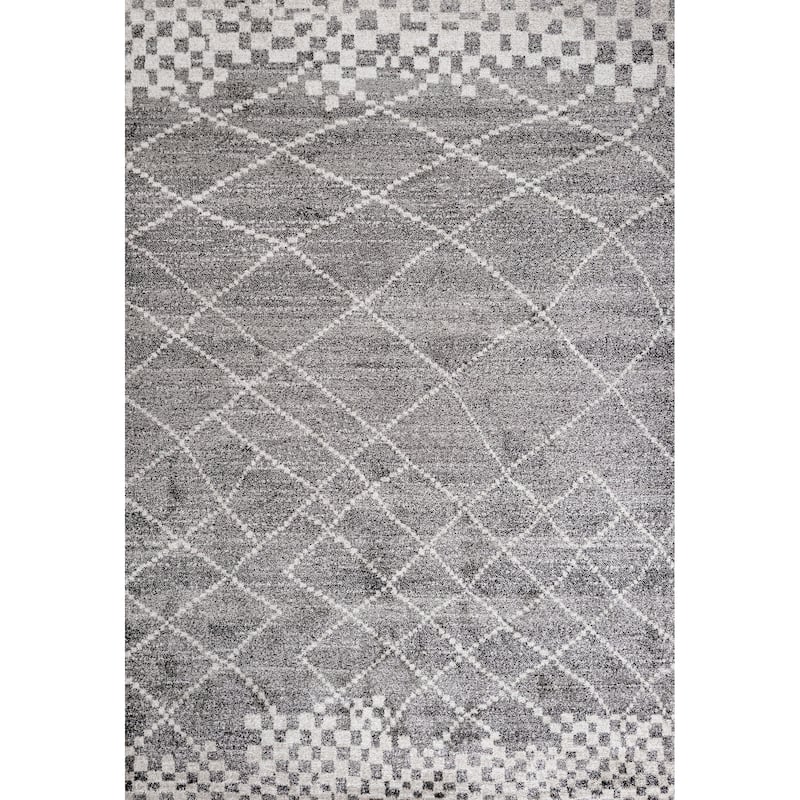 JONATHAN Y Ifrane Moroccan Modern Diamond Area Rug - 4 X 6 - Grey
