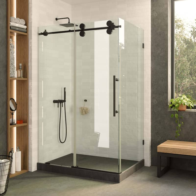 Fine Fixtures Frameless Shower Enclosure Sliding Shower Glass Door - Tempered Glass