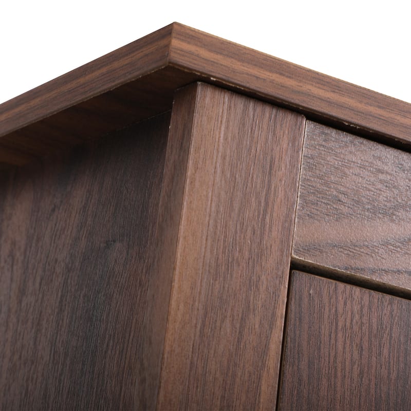 Set of 2 Industrial Nightstand Bedside End Table with Door
