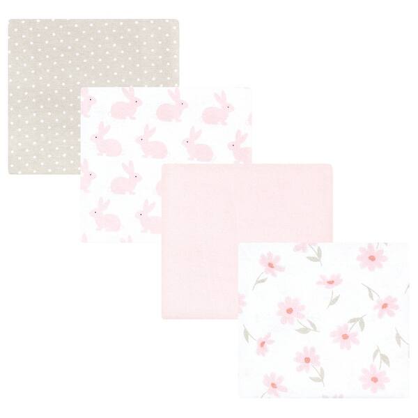 slide 1 of 1, Hudson Baby Infant Girl Cotton Poly Flannel Receiving Blankets, Pink Honey Bunny, One Size - Pink Honey Bunny - One Size One Size - Pink Honey Bunny