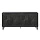 Carved Floral Door Large Storage Cabinet with Metal Handle for Living Room, Kitchen, Entryway
