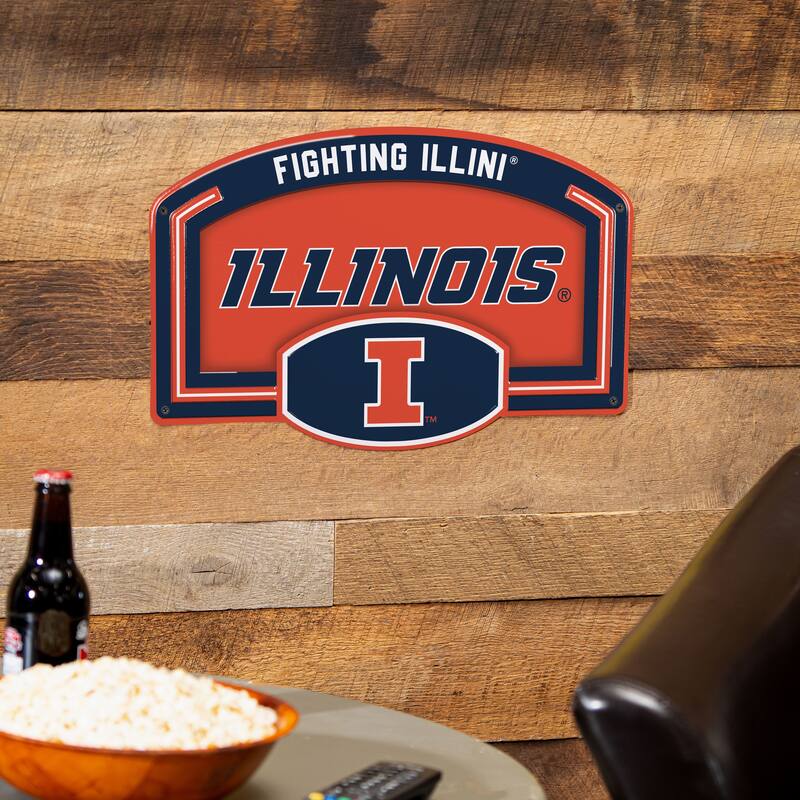 University of Illinois Embossed Steel Wall Sign, 11" x 17"