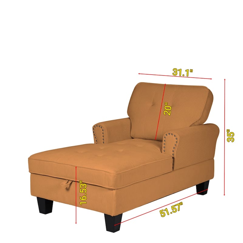 Chaise Lounge Indoor Sleeper Sofa Bed Chair Upholstered Lounge Chair - Brown