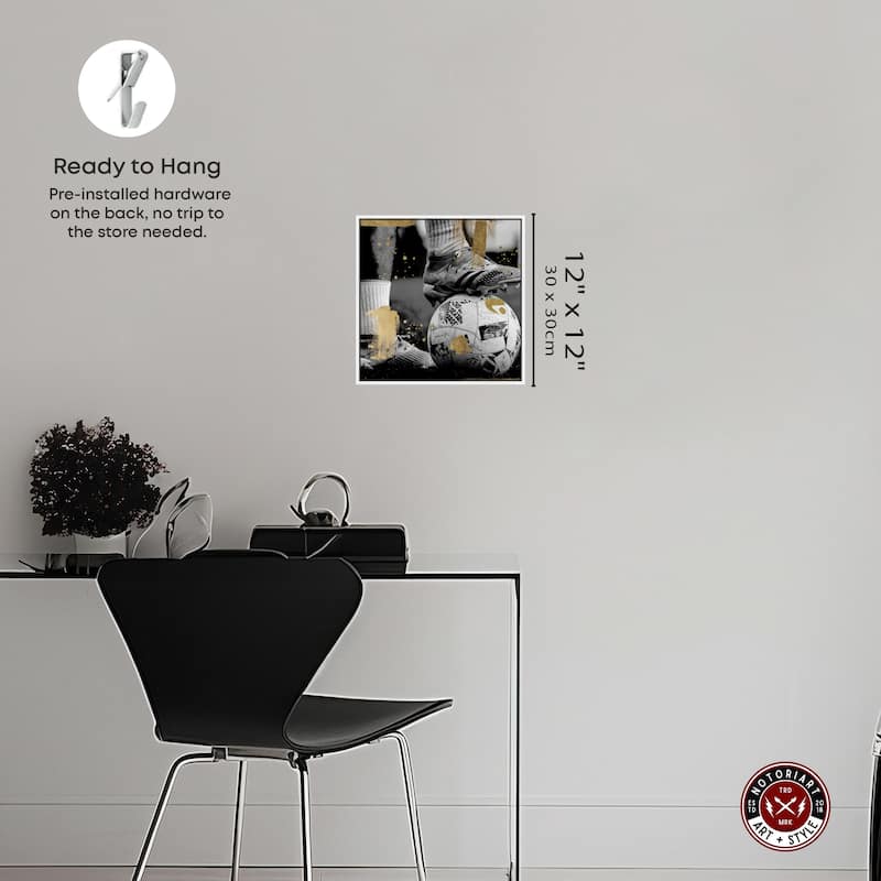Notoriart Soccer Cleats Framed Soccer 1 Piece Canvas Wall Art