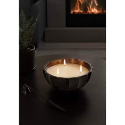 Kate and Laurel Plete Round Wax Candle Bowl