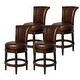 preview thumbnail 61 of 109, Maven Lane 26" Pullman Swivel Counter Height Kitchen Stool Set of 4 - Dark Walnut Vegan Leather.