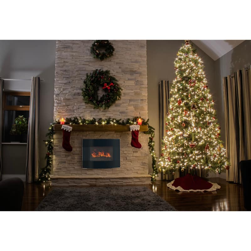 Northwest 25.5-Inch Curved Edge Wall-Mount Electric Fireplace