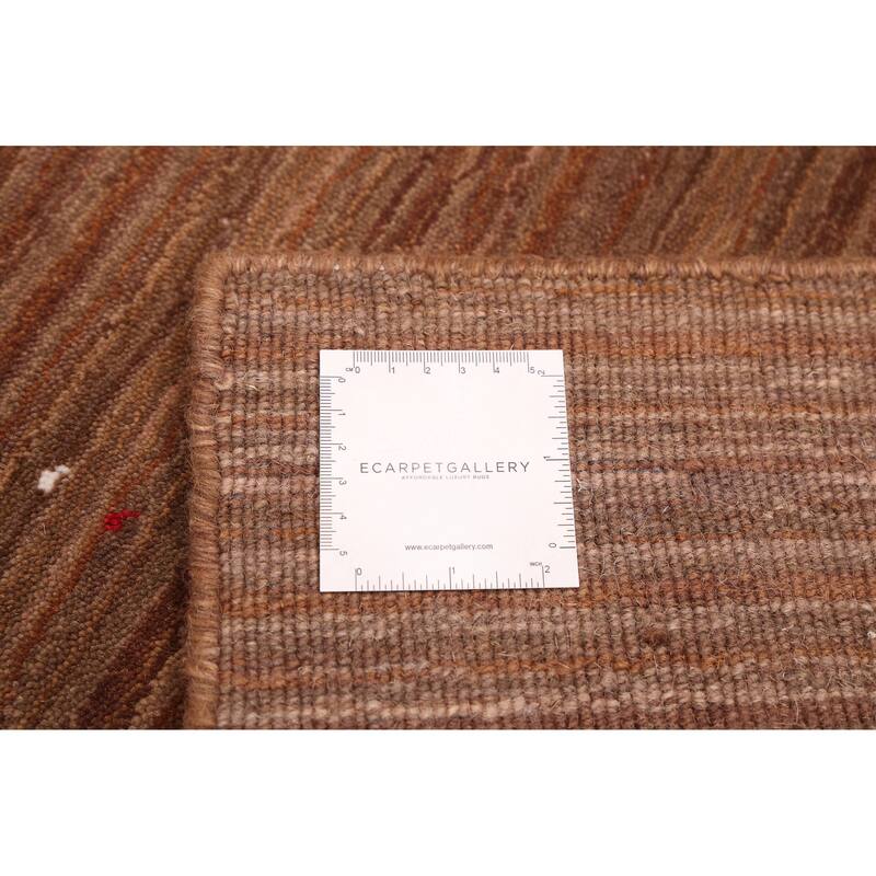 ECARPETGALLERY Hand Loomed Kashkuli Gabbeh Brown Wool Rug - 4'10 x 6'10