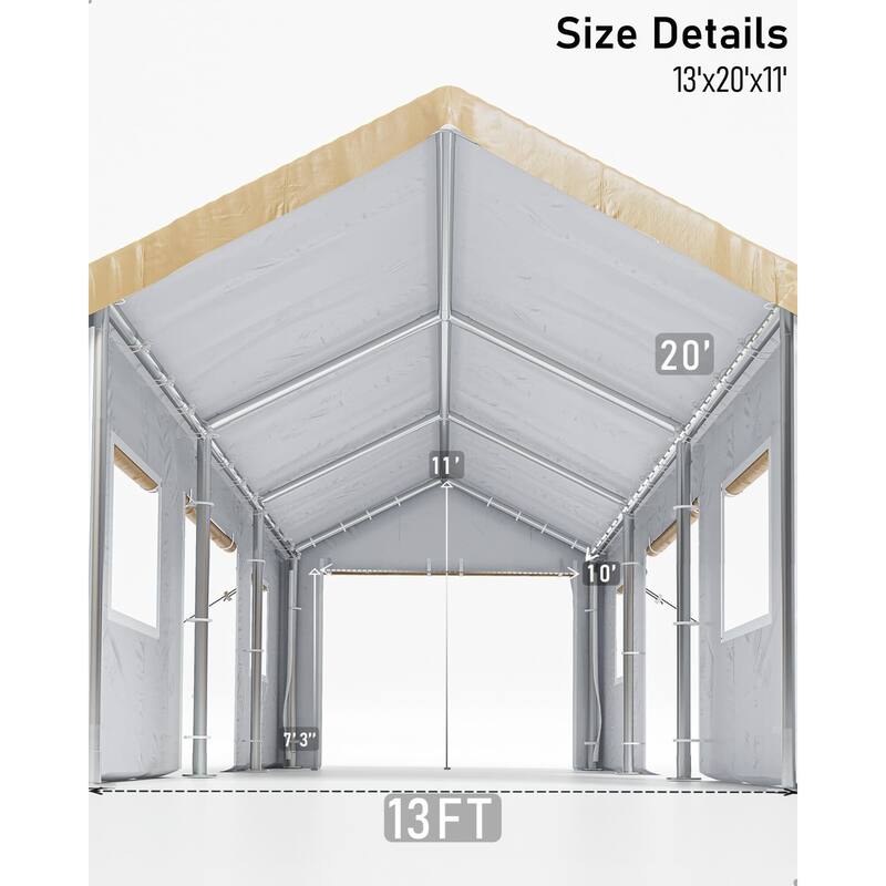 Carport 10'x20' 13'x20' Heavy Duty Portable Garage