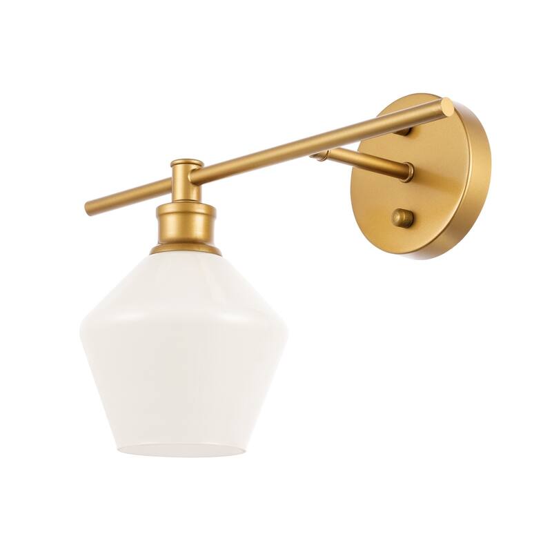 Gerald 1-Light Glass Left Wall sconce - 14.7/10.2 - 14.7/10.2
