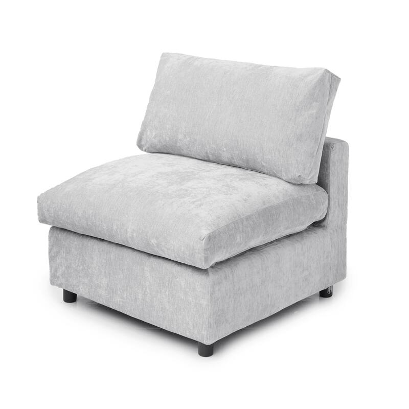 L-shaped Cloud Modular Sectional Sofa Couches with Ottoman for Living Room Down Filled Comfort Minimalist Sectional Couch
