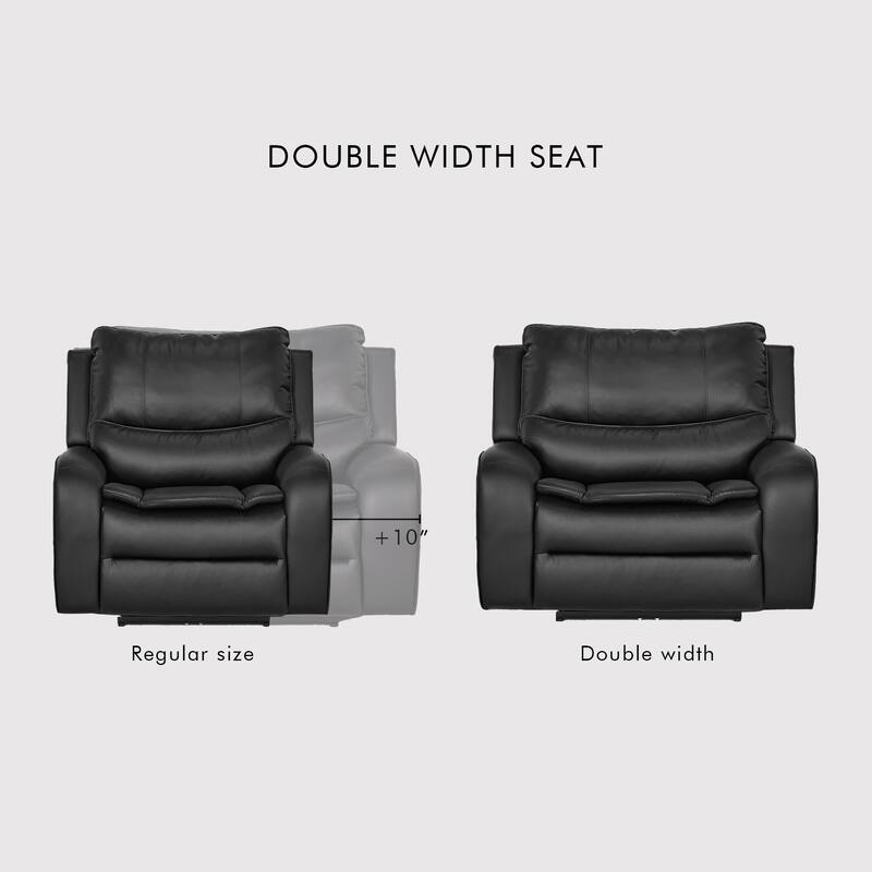 94.5'' W Faux Leather Dual-Power Oversized Width Seat Loveseat with Wireless Charging, Reading Light