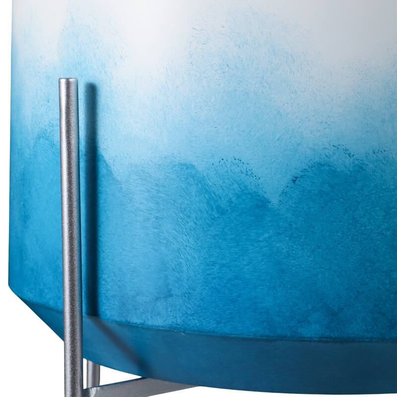 Metal Planters Sleek Modern Stands Decorative Accent Design (Set of 2)