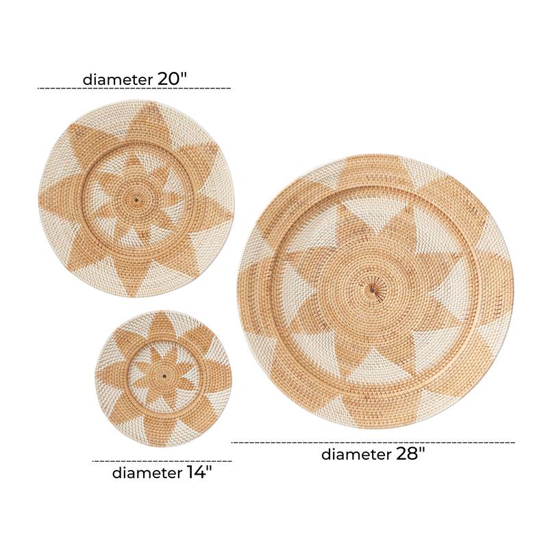 Light Brown Palm Tree Traditional Wall Decor Abstract (Set of 3)