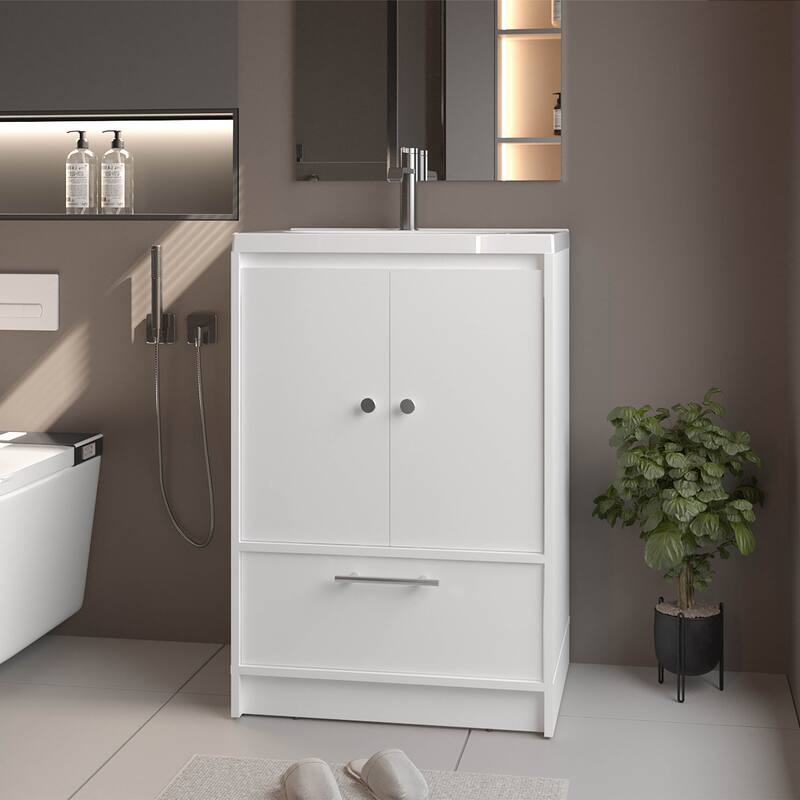 Sinclair Freestanding Bathroom Vanity with Sink, Two Doors and Bottom Drawer