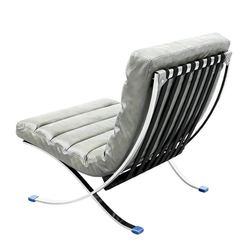 Mid Century Tufted Top Grain/ Faux Leather Upholstered Lounge Chair