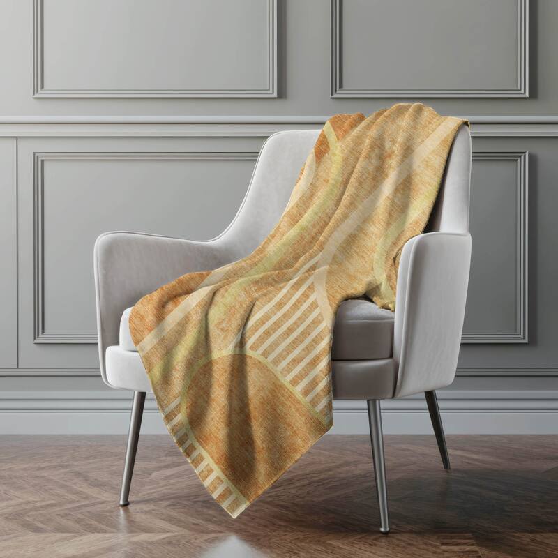 Premium Machine Washable Casual Contemporary Sherpa Throw Blanket - Terracotta - 4'2" x 5'10"
