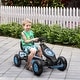 preview thumbnail 9 of 8, Adjustable Kids Pedal Go-Kart with Rubber Wheels and Handbrake - Blue