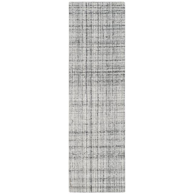 SAFAVIEH Handmade Abstract Nettie Modern Viscose Rug - 2' x 10' Runner - Grey/Black