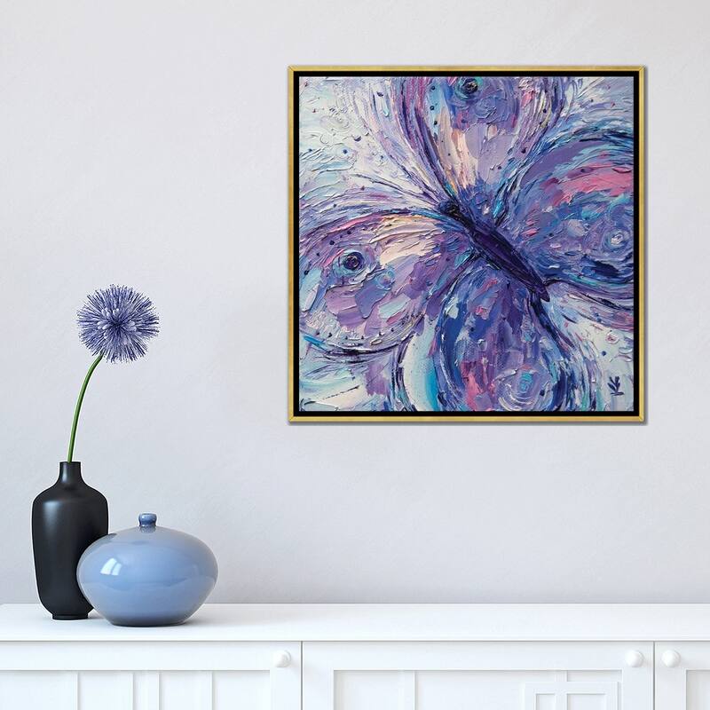 iCanvas "Purple Butterfly" by Vlada Koval Framed Canvas Print
