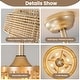 preview thumbnail 10 of 21, 19.69'' Boho Rattan Caged Ceiling Fan