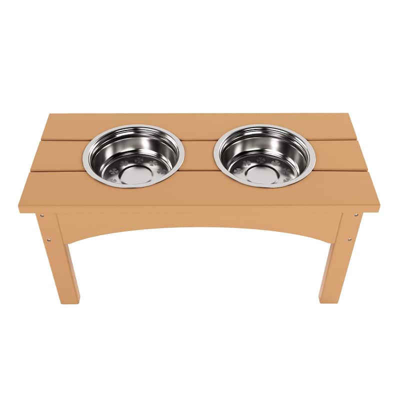 Polytrends Elevated Pet Feeder with Stainless Steel Bowls - N/A
